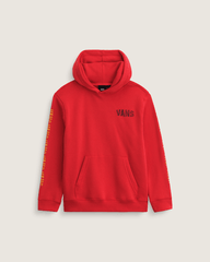 Kids Vans Kids Racing Flames Pullover Hoodie in Crimson Haze Red