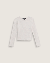 Kids Vans Kids Teri Confetti Rib Long Sleeve Shirt in Marshmallow White