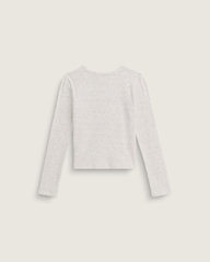 Kids Vans Kids Teri Confetti Rib Long Sleeve Shirt in Marshmallow White