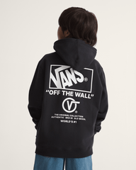 Kids Vans Kids Stacked Hi Pullover Hoodie in Black / White