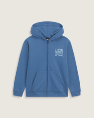Kids Vans Kids Rippled Zip Hoodie in True Navy Blue