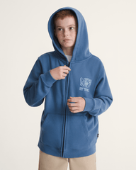 Kids Vans Kids Rippled Zip Hoodie in True Navy Blue