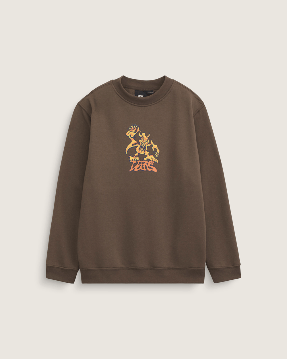 Kids Vans Kids Goblin Step Crew Sweatshirt in Coal Brown