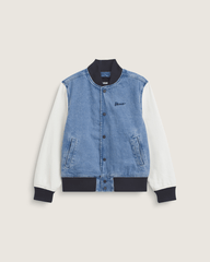 Kids Vans Kids Denim Baseball Jacket in Stonewash Blue