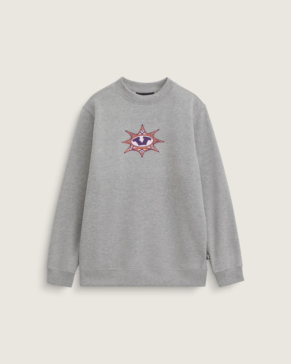 Kids Vans Kids Star Checker Crew Sweatshirt in Cement Heather Grey