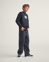 Kids Vans Kids Classic Oval Crew Sweatshirt in Black