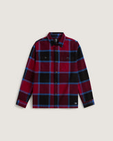 Kids Vans Kids Larkspur Plaid Flannel Shirt in Bordeaux Red / Black
