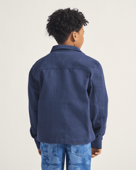 Kids Vans Kids Mcavoy Zip Station Jacket in Parisian Night Blue