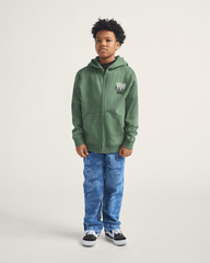 Kids Vans Kids Metal Wall Zip Hoodie in Pine Forest Green