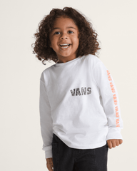 Kids Vans Little Kids Racing Flames Long Sleeve T-Shirt in White