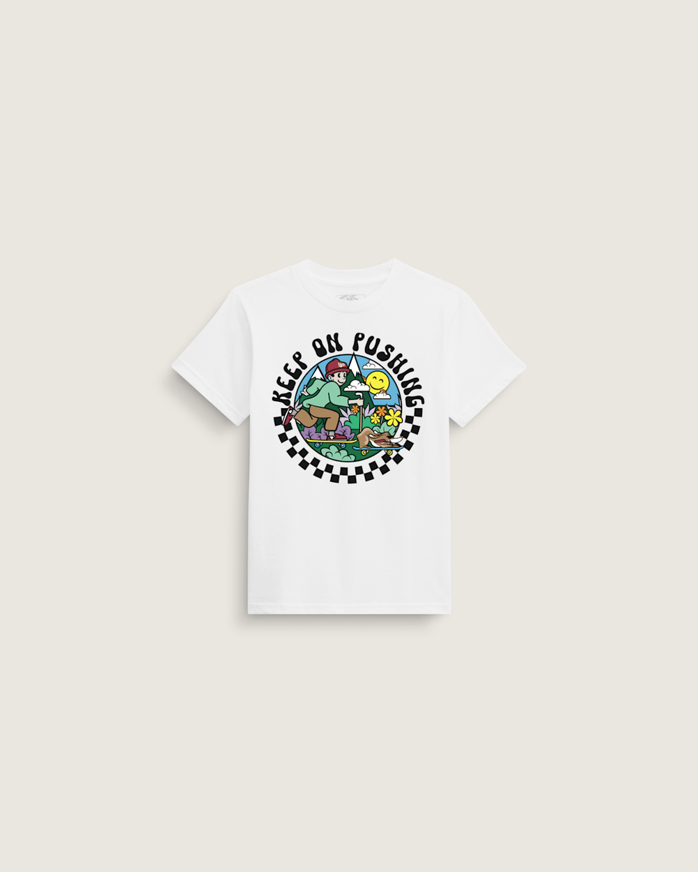 Kids Vans Little Kids Keep on Pushing T-Shirt in White