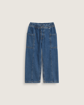 Kids Vans Little Kids Naithin 2.0 Elastic Waist Denim Pants in Vintage Indigo Blue