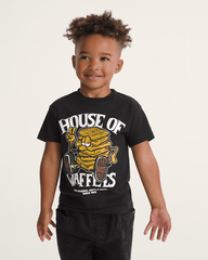 Kids Vans Little Kids House Of Waffles T-Shirt in Black