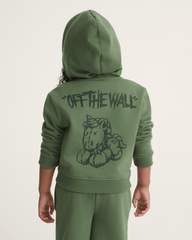 Kids Vans Little Kids Unicorn Zip Hoodie in Pine Forest Green