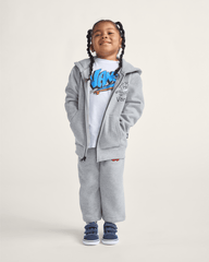 Kids Vans Little Kids Sk8 Posse Zip Hoodie in Cement Heather Grey