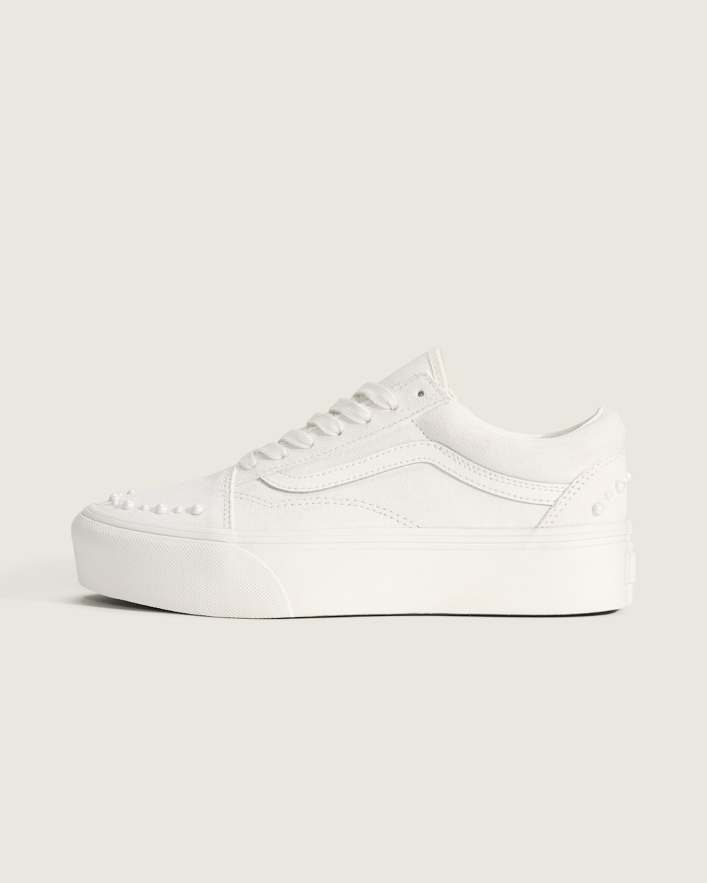 Sale Vans Old Skool Platform Shoe in Marshmallow White