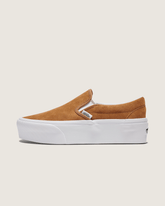 Sale Vans Classic Slip-On Platform Shoe in Chipmunk Brown