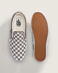 Sale Vans Classic Slip-On Checkerboard Shoe in Checkerboard Walnut Brown / White