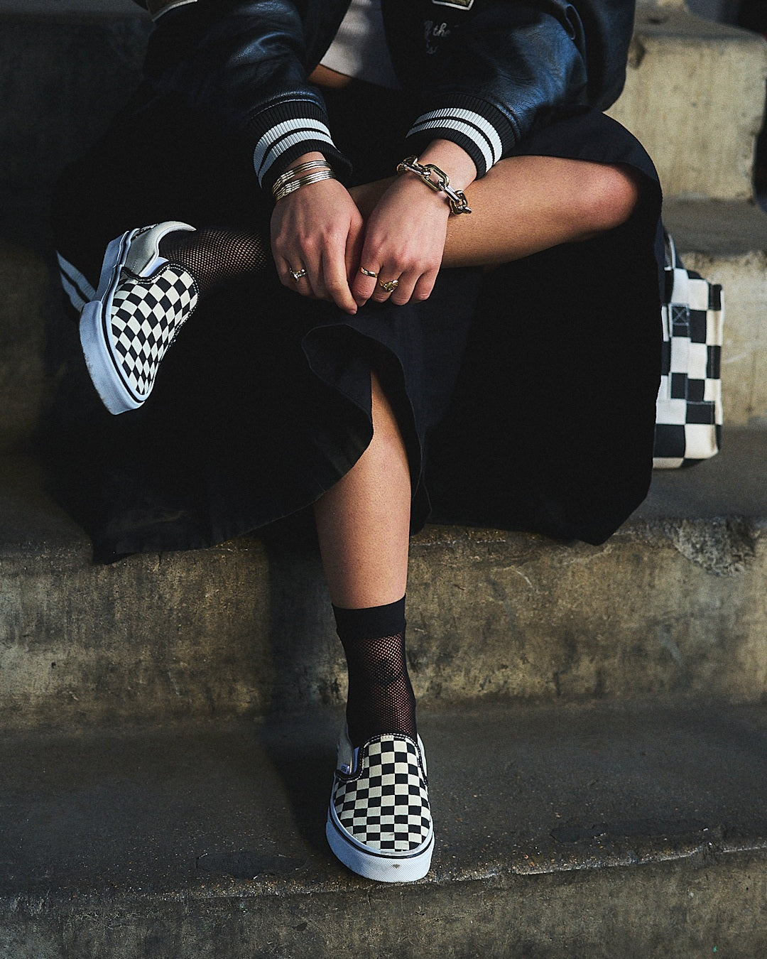 Women|Men Vans Classic Checkerboard Slip-On Black/White Shoe