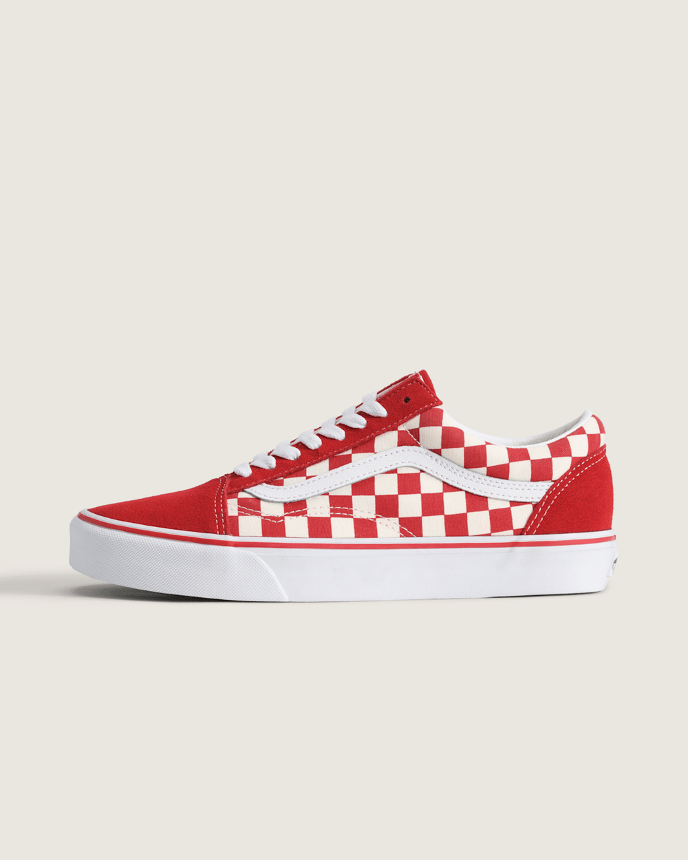 Women|Men Vans Old Skool Checkerboard Shoe in Checkerboard Racing Red / White