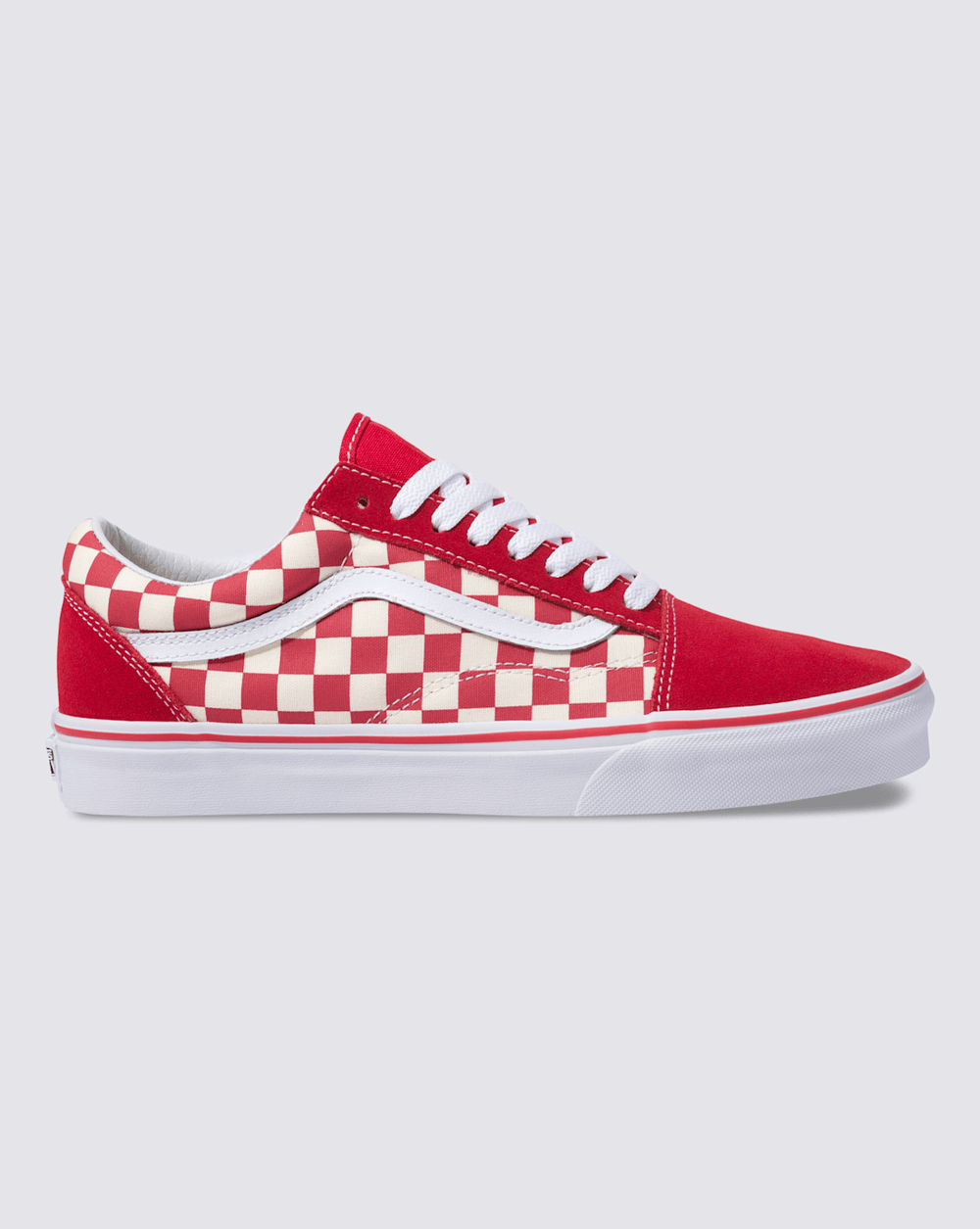 Women|Men Vans Old Skool Checkerboard Shoe in Checkerboard Racing Red / White