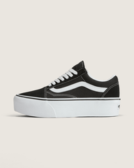 Women Vans Old Skool Stackform Suede/Canvas Black/True White Shoe