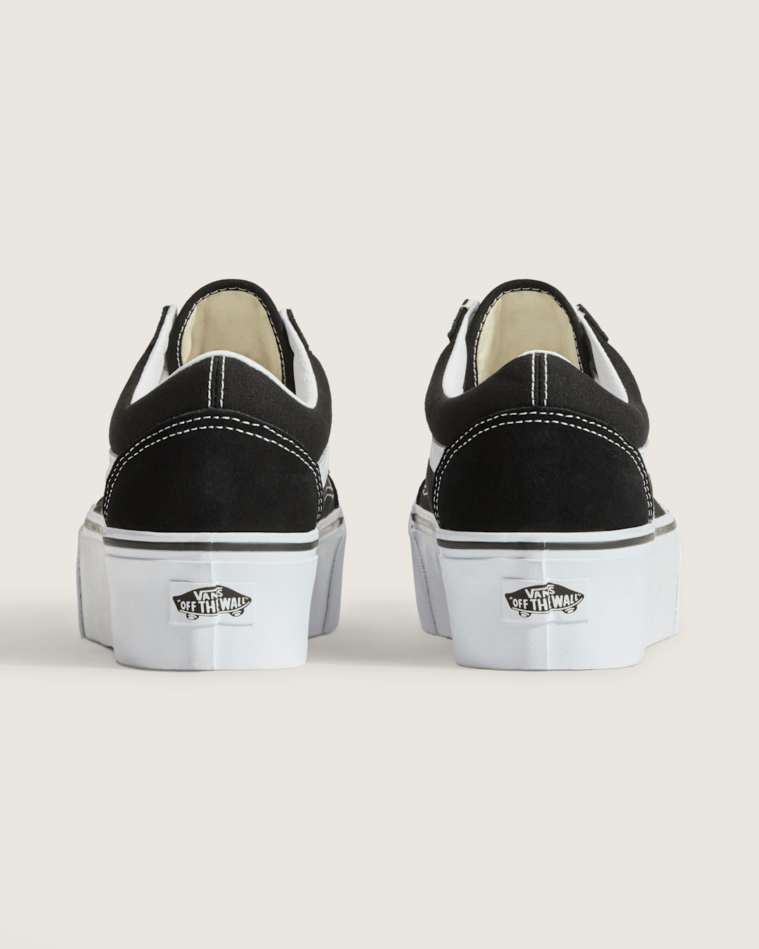 Women Vans Old Skool Stackform Suede/Canvas Black/True White Shoe