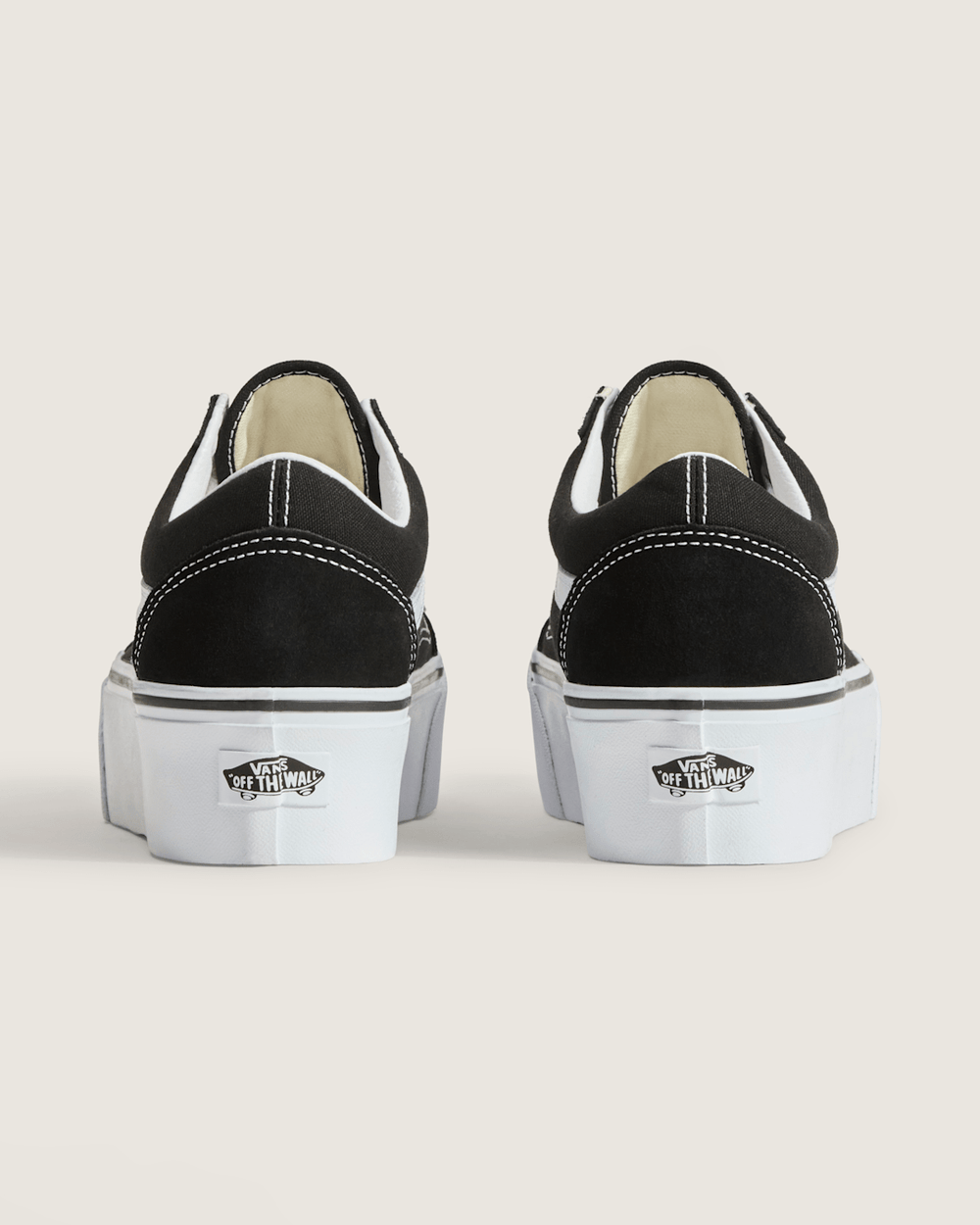 Women Vans Old Skool Stackform Suede/Canvas Black/True White Shoe