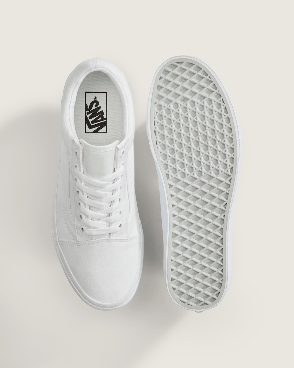 Women|Men Vans Old Skool True White Classics Shoe