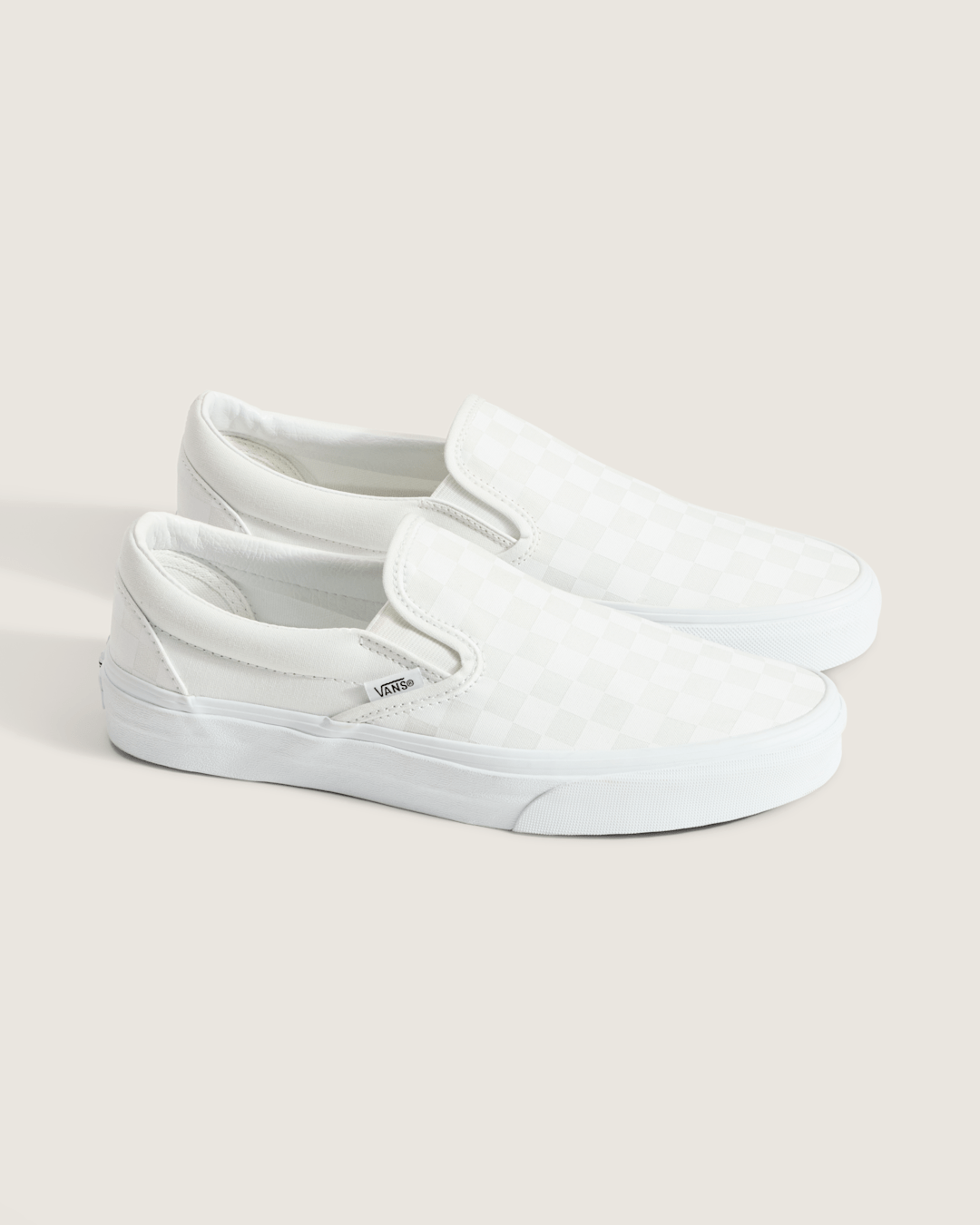 Women|Men Vans Classic Checkerboard Slip-On True White/True White Classics Shoe