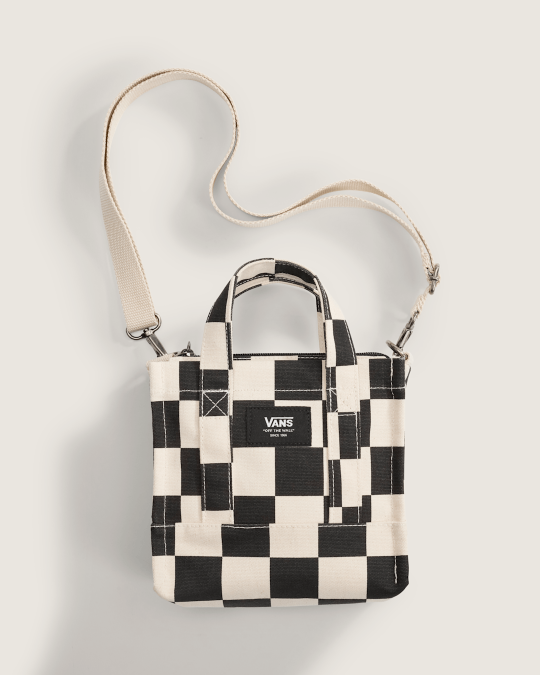 Women|Men Vans Lil Pergs Checkerboard Tote Bag in Antique White / Black