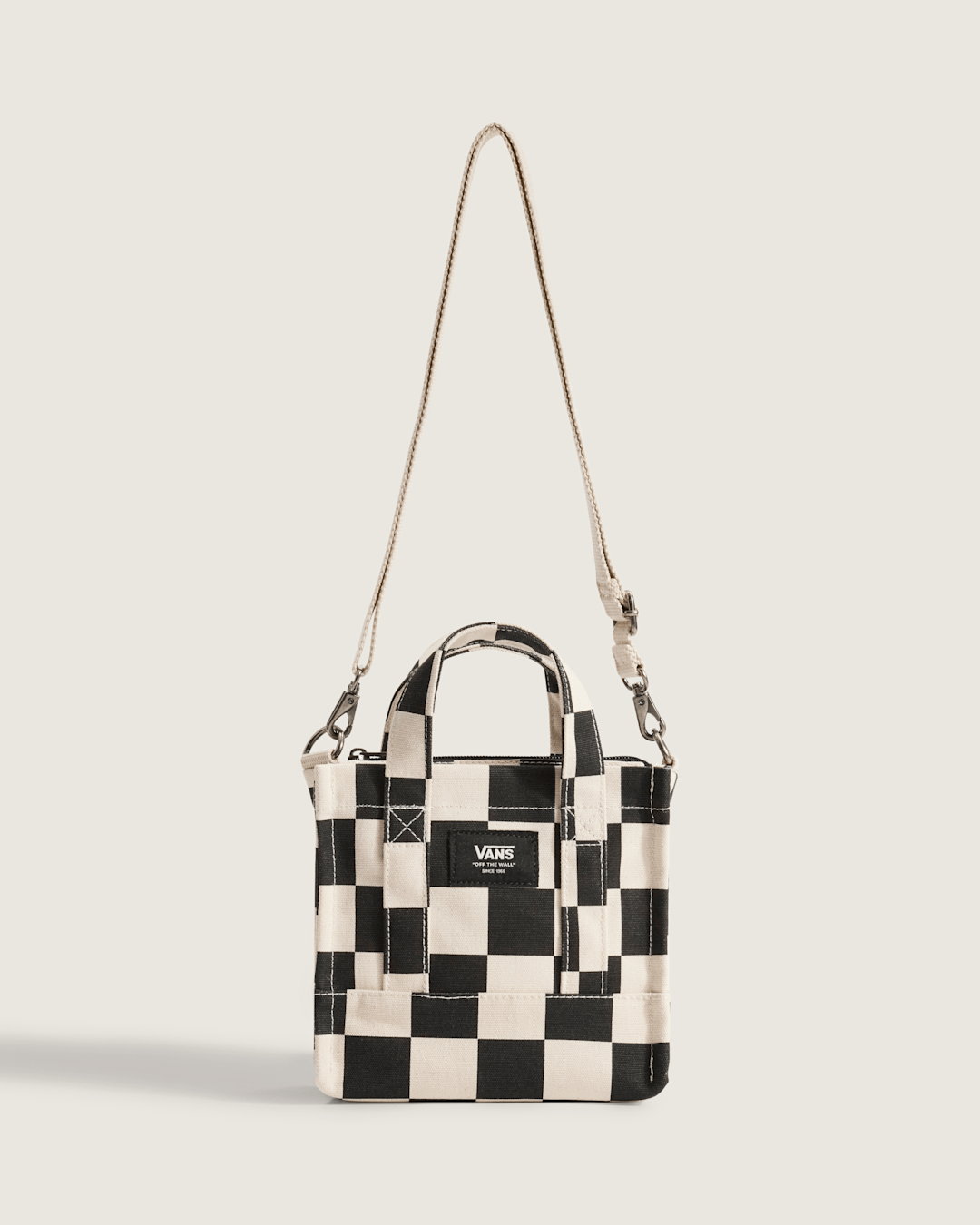 Women|Men Vans Lil Pergs Checkerboard Tote Bag in Antique White / Black