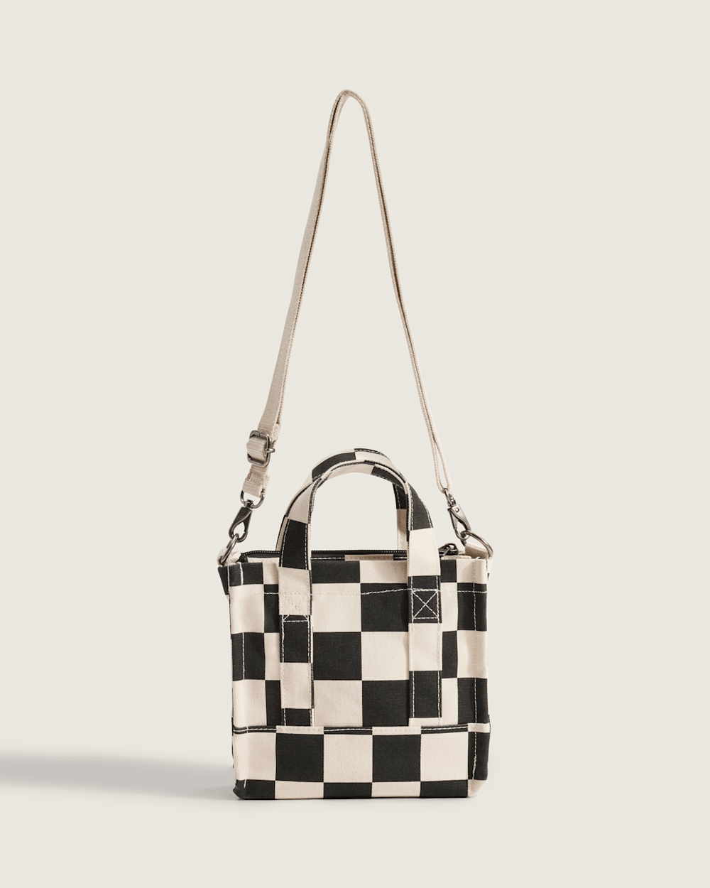 Women|Men Vans Lil Pergs Checkerboard Tote Bag in Antique White / Black