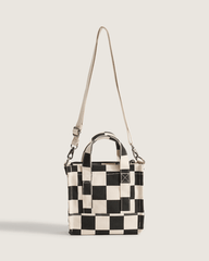 Women|Men Vans Lil Pergs Checkerboard Tote Bag in Antique White / Black
