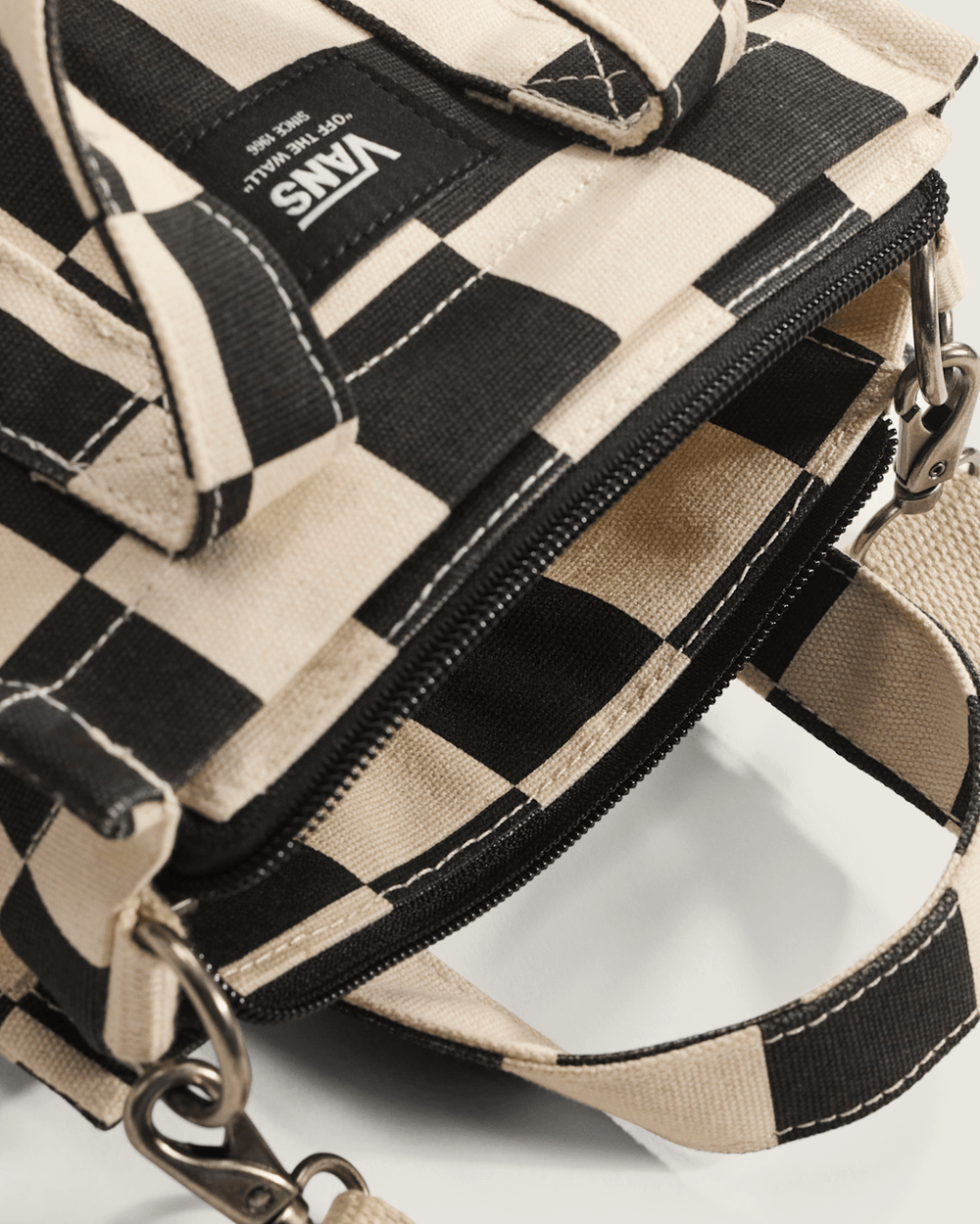 Women|Men Vans Lil Pergs Checkerboard Tote Bag in Antique White / Black
