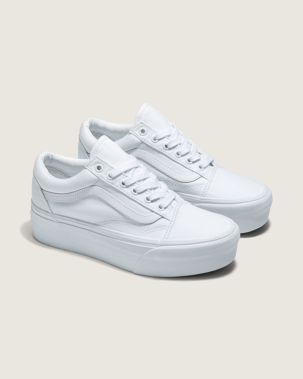 Women Vans Old Skool Stackform True White Shoe