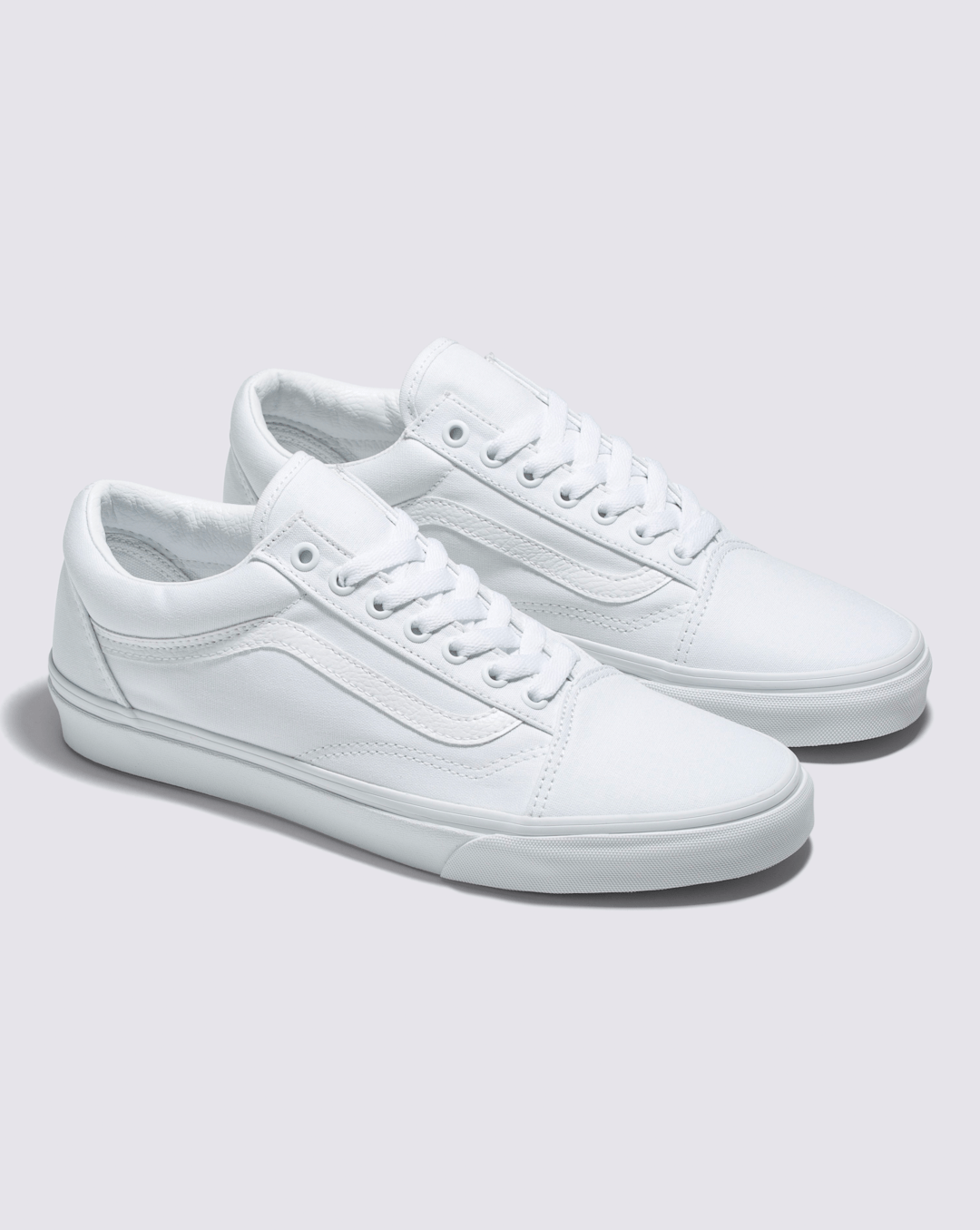 Women|Men Vans Old Skool Wide Canvas True White Classics Shoe