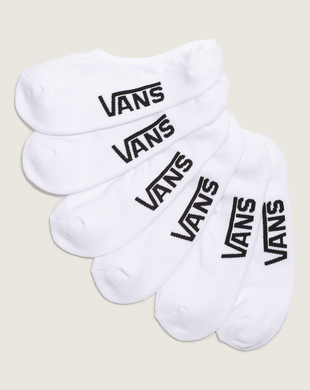 Women|Men Vans Classic No Show Socks 3-Pack in White