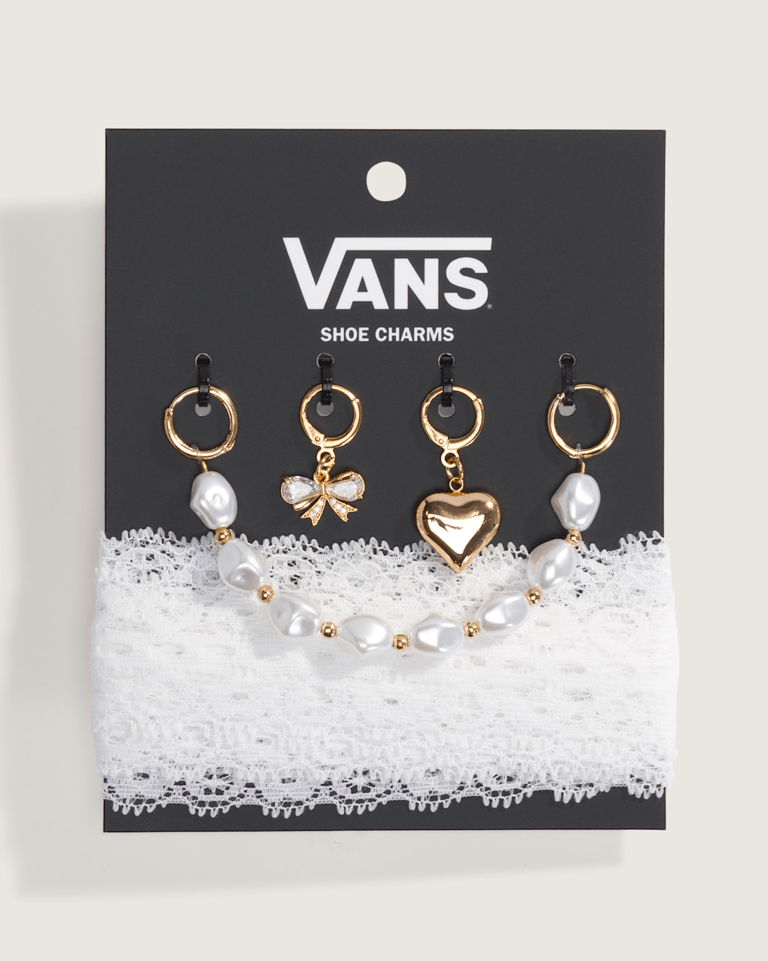 Women|Men Vans Vans Pearl and Lace Shoe Charm Set in White