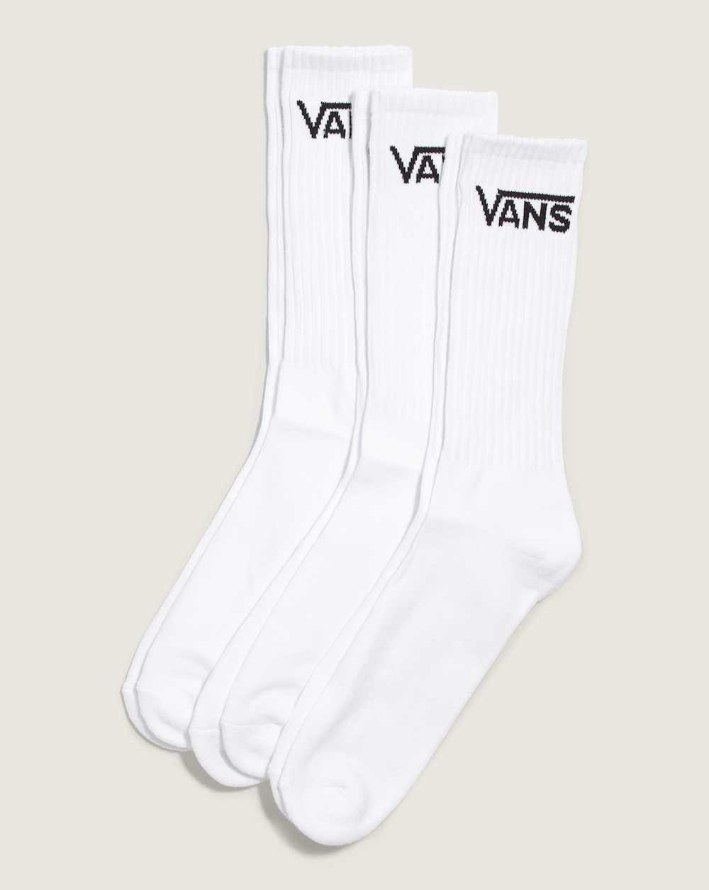 Women|Men Vans Classic Crew Socks 3-Pack in White