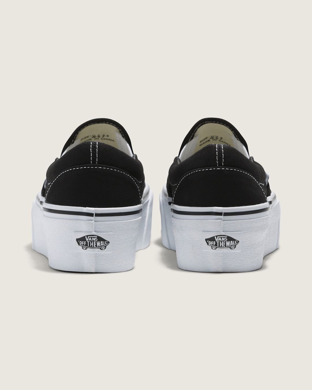 Women Vans Classic Slip-On Platform Shoe in Black / True White
