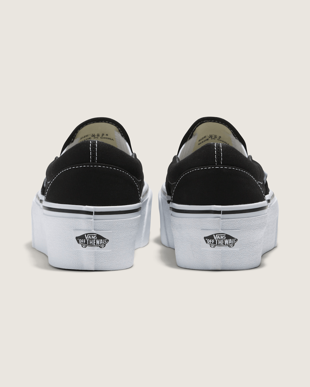 Women Vans Classic Slip-On Platform Shoe in Black / True White