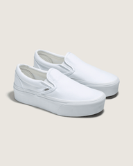Women Vans Classic Slip-On Platform Shoe in True White