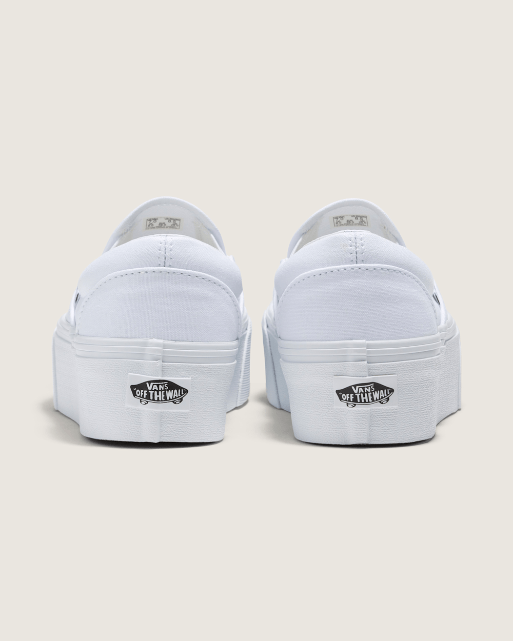 Women Vans Classic Slip-On Platform Shoe in True White