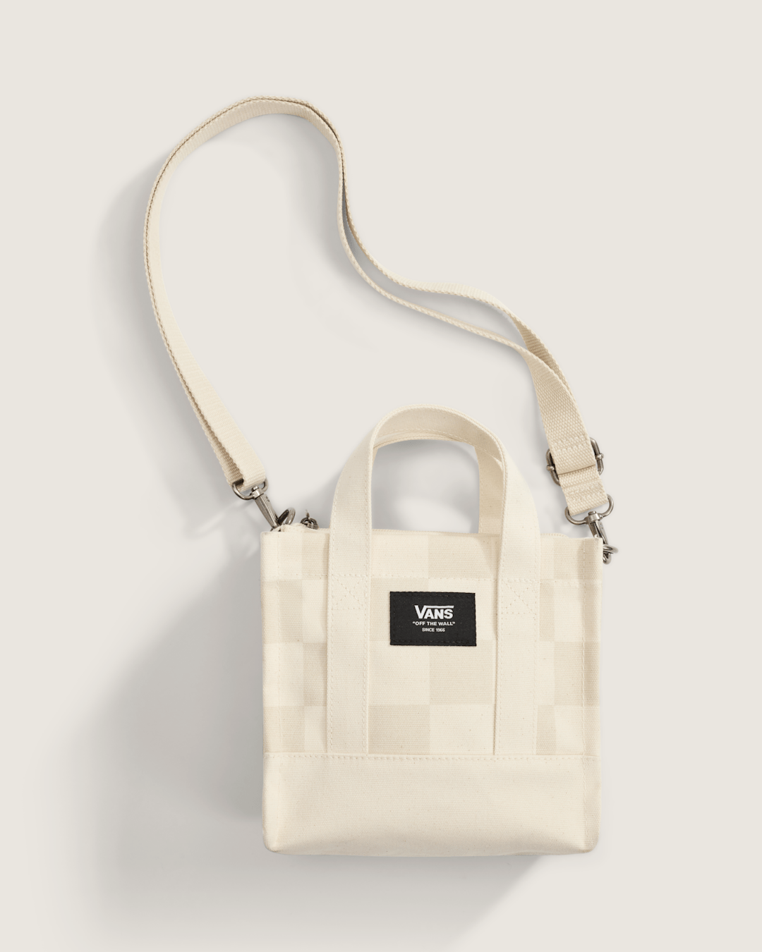 Women|Men Vans Lil Pergs Checkerboard Tote Bag in Oatmeal Beige
