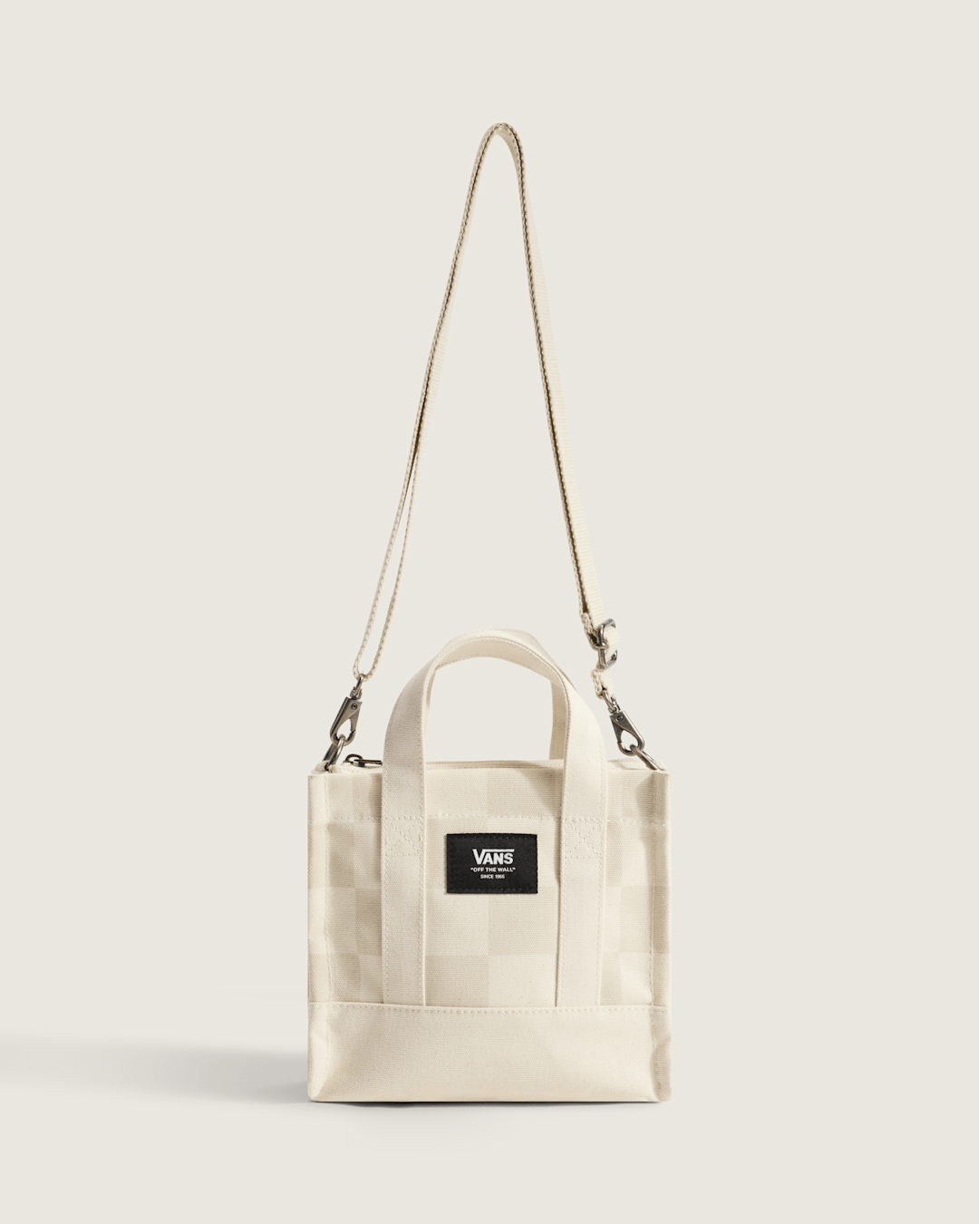 Women|Men Vans Lil Pergs Checkerboard Tote Bag in Oatmeal Beige
