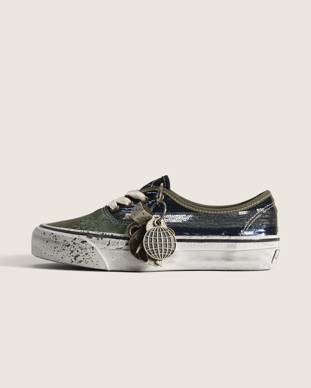 Women Vans Premium Authentic "Charms" Shoe in Green / Blue