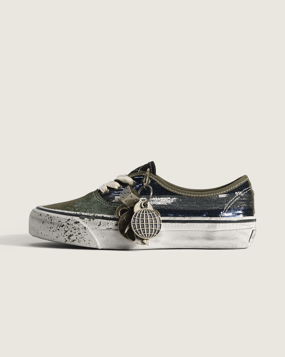 Women Vans Premium Authentic "Charms" Shoe in Green / Blue