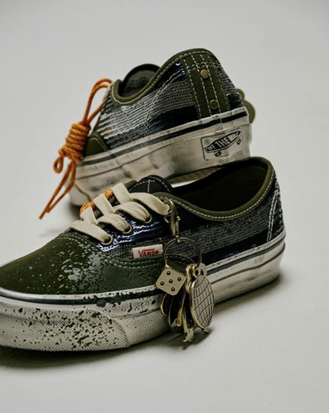Women Vans Premium Authentic "Charms" Shoe in Green / Blue