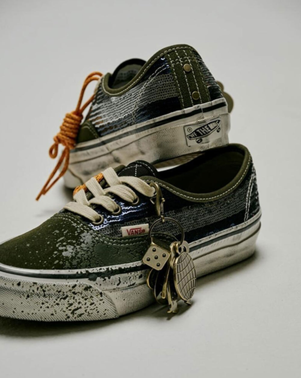 Women Vans Premium Authentic "Charms" Shoe in Green / Blue